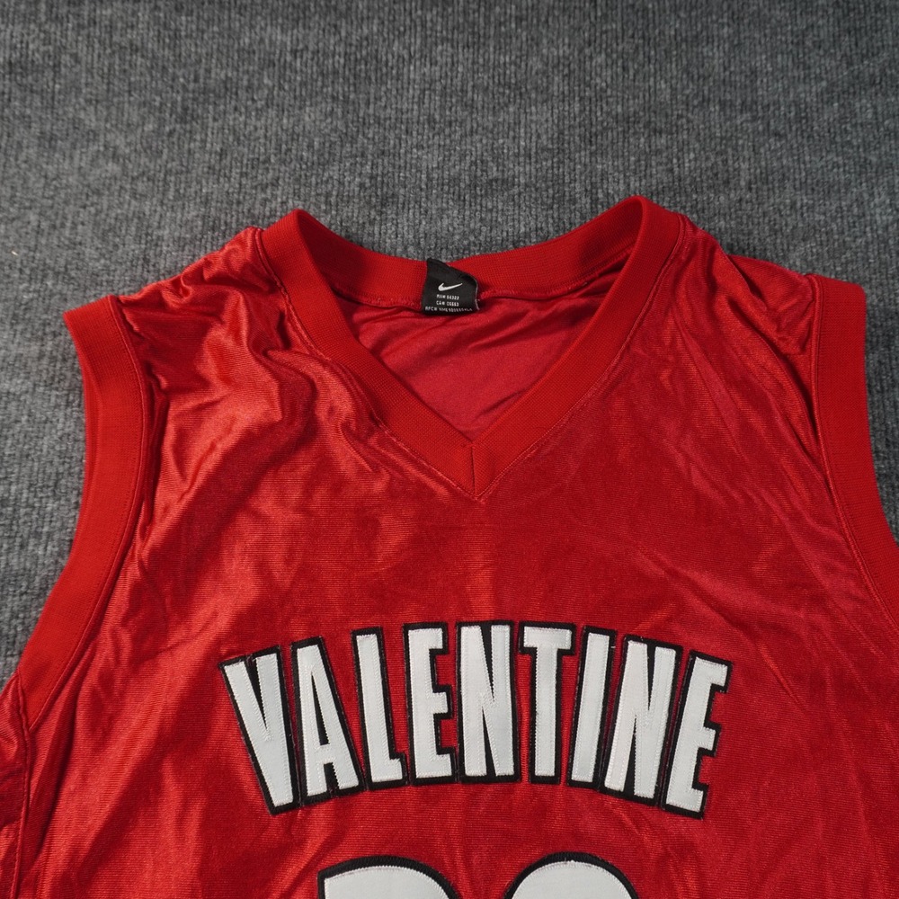 Nike Basketball Jersey Mens Xl Red Valentine 30 Tackle Twill V-Neck Sleeveless View 3